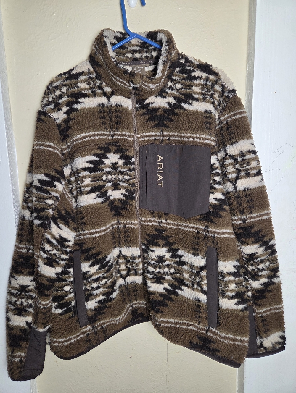ARIAT mens Mens Mammoth Sweater Brown Aztec Pattern XL Western Cowboy